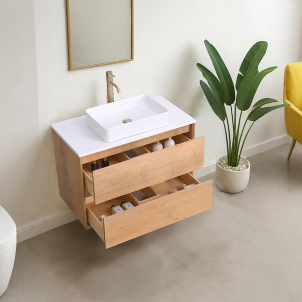LANDOLT Skyward 36 in. Single Sink Floating Bath Vanity in Smoked