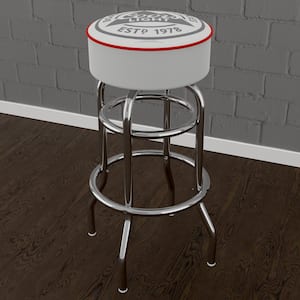 Coors Light Logo 31 in. Red Backless Metal Bar Stool with Vinyl Seat