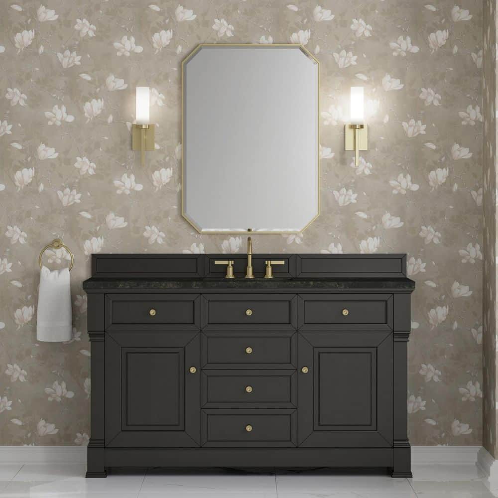 Brookfield 60.0 in. Single Bath Vanity in Black Onyx with Phantome Engineered Composite Top price history on PriceWatchPro