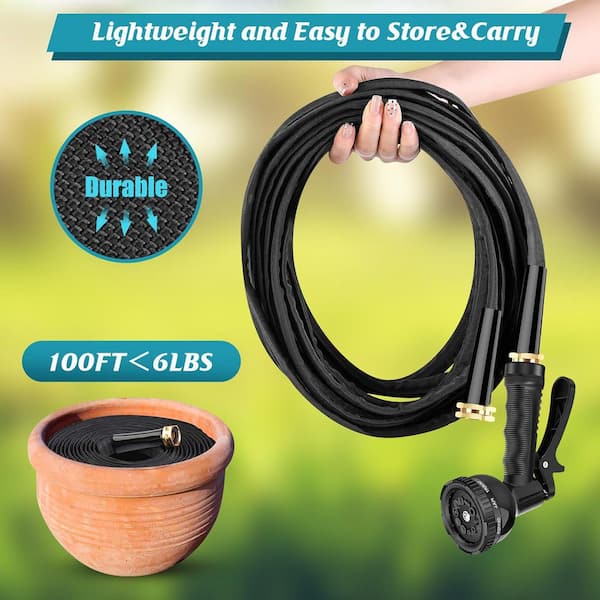 Itsonestep Garden Hose 100ft X 3/4" – Non-Expanding, Lightweight, Kink-Free With 10-Function Nozzle, High-Pressure Abrasion Resistant - View #2