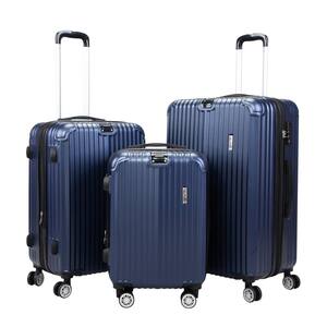 3-Piece ABS Luggage Set, Durable Hardside Suitcase with TSA Lock and Spinner Wheels Blue
