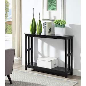 Mission 40 in. Black Standard Triangle Wood Console Table with Storage