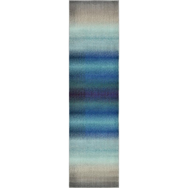 Estrella Azura Blue 2' 7 x 10' 0 Runner Rug