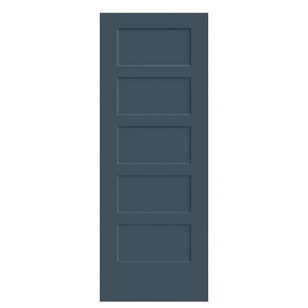 32 in. x 80 in. 5-Panel Bayshore Single Bore Solid Core Night Tide Molded Composite Interior Door Slab