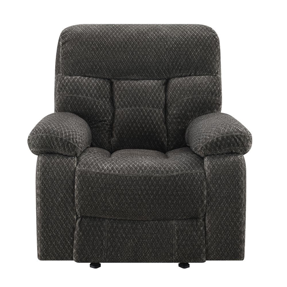 Bravo Charcoal Polyester Fabric Power Glider Recliner