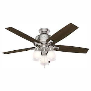 Donegan 52 in. LED Indoor Brushed Nickel Ceiling Fan with 3-Light