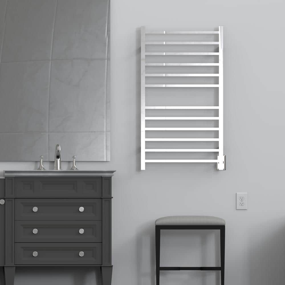 Polished Nickel Stainless Steel Wall Mounted Electric Towel Warmer