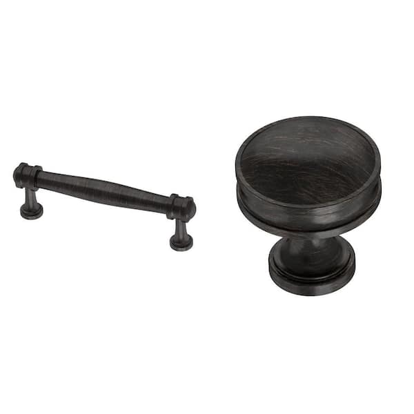 Charmaine Venetian Bronze Cabinet Pull (3-3/4 in.) and Knob (1-1/8 in.) Combo