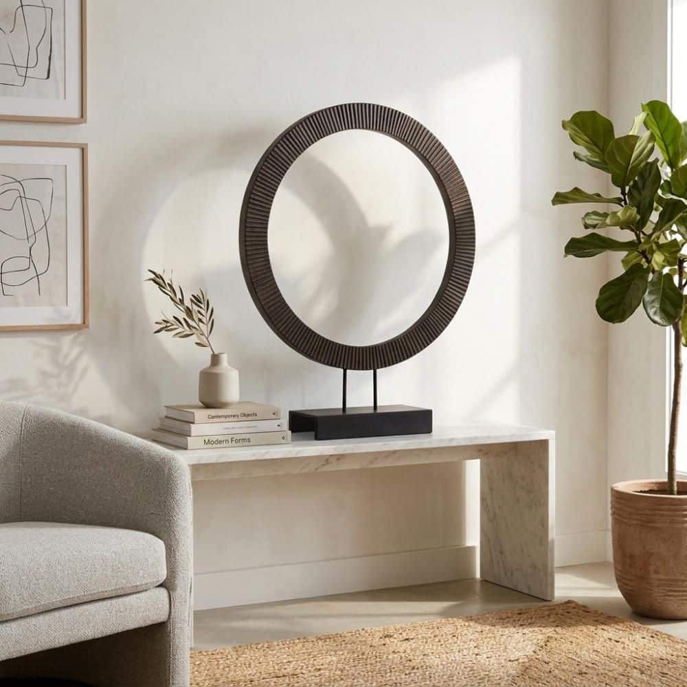 Black 24 in. x 30 in. Round Ring Wood Sculpture price history on PriceWatchPro