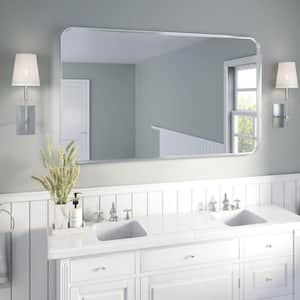 60 in. W x 36 in. H Rectangular Aluminum Framed Wall Bathroom Vanity Wall Mount Mirror in Silver