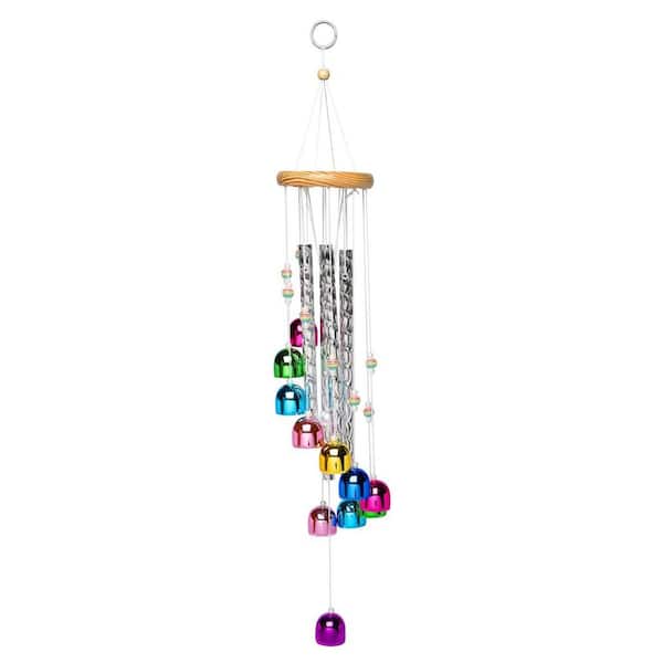 Unbranded Colorful Wind Chimes for Outside with 4 Aluminum Tubes Comes with 11 Bells for Home Garden Yard Patio Decor