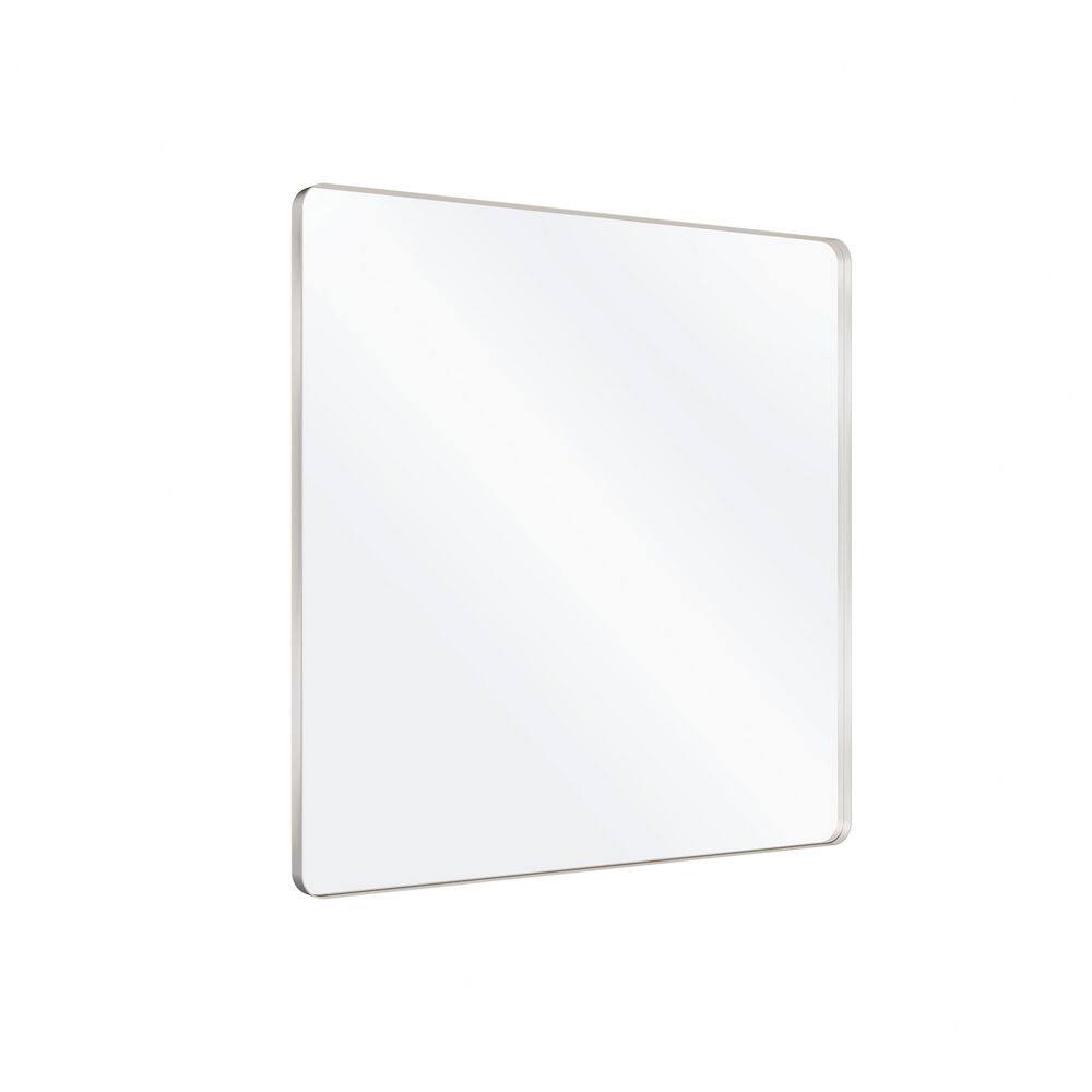 36 in. W x 36 in. H Rounded Rectangle Framed Wall Bathroom Vanity Mirror in Brushed Nichel price history on PriceWatchPro