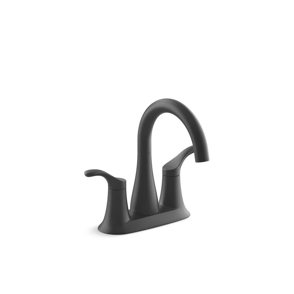 KOHLER Simplice 4 in. Centerset DoubleHandle Bathroom Faucet in Matte
