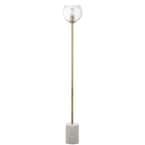 Bradley 61 in. White/Brass Gold Floor Lamp with Clear Open Globe Shade