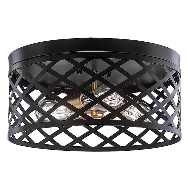 Decor Therapy Anderson 3-Light Bronze Flush Mount Light