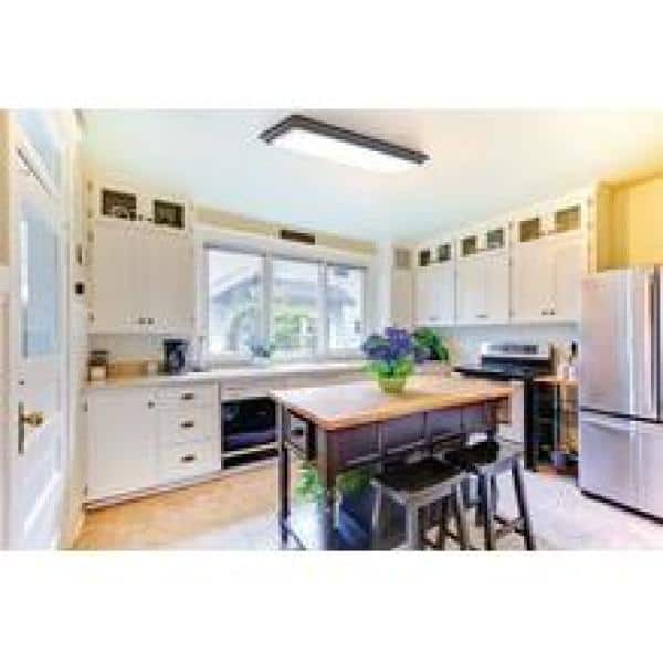 Brown Wood and Glass LED Flush Mount Ceiling Light