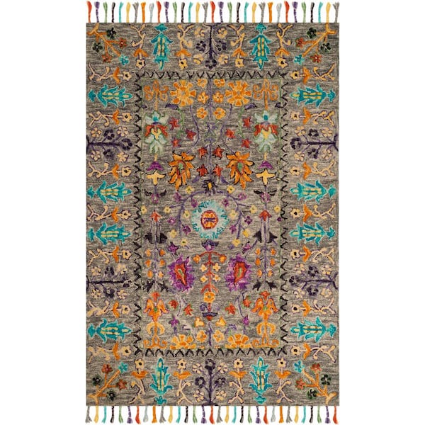 SAFAVIEH Blossom Gray/Multi 8 ft. x 10 ft. Area Rug