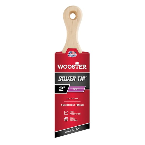 Wooster 2 in. Silver Tip Polyester Short Handle Angle Sash Brush 0052250020  - The Home Depot