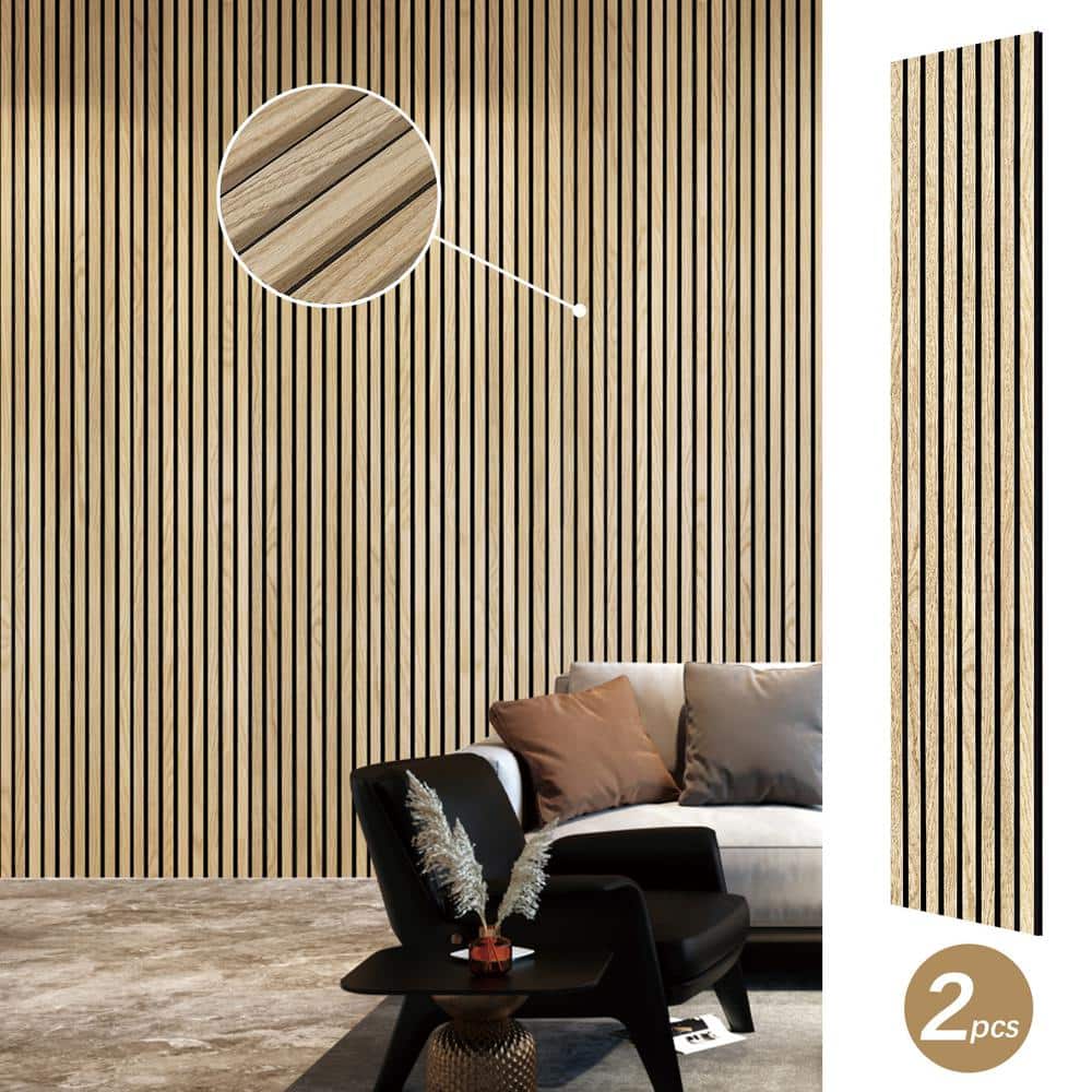 mdf＊＊＊ Luxe Acoustic Delphi Oak 3D Slat Panel Wall Profile - MDF