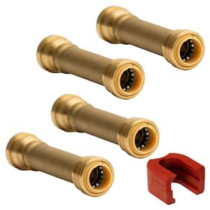 1/2 in. Push-to-Connect Brass Slip Repair Coupling Fitting with SlipClip Release Tool (4-Pack)