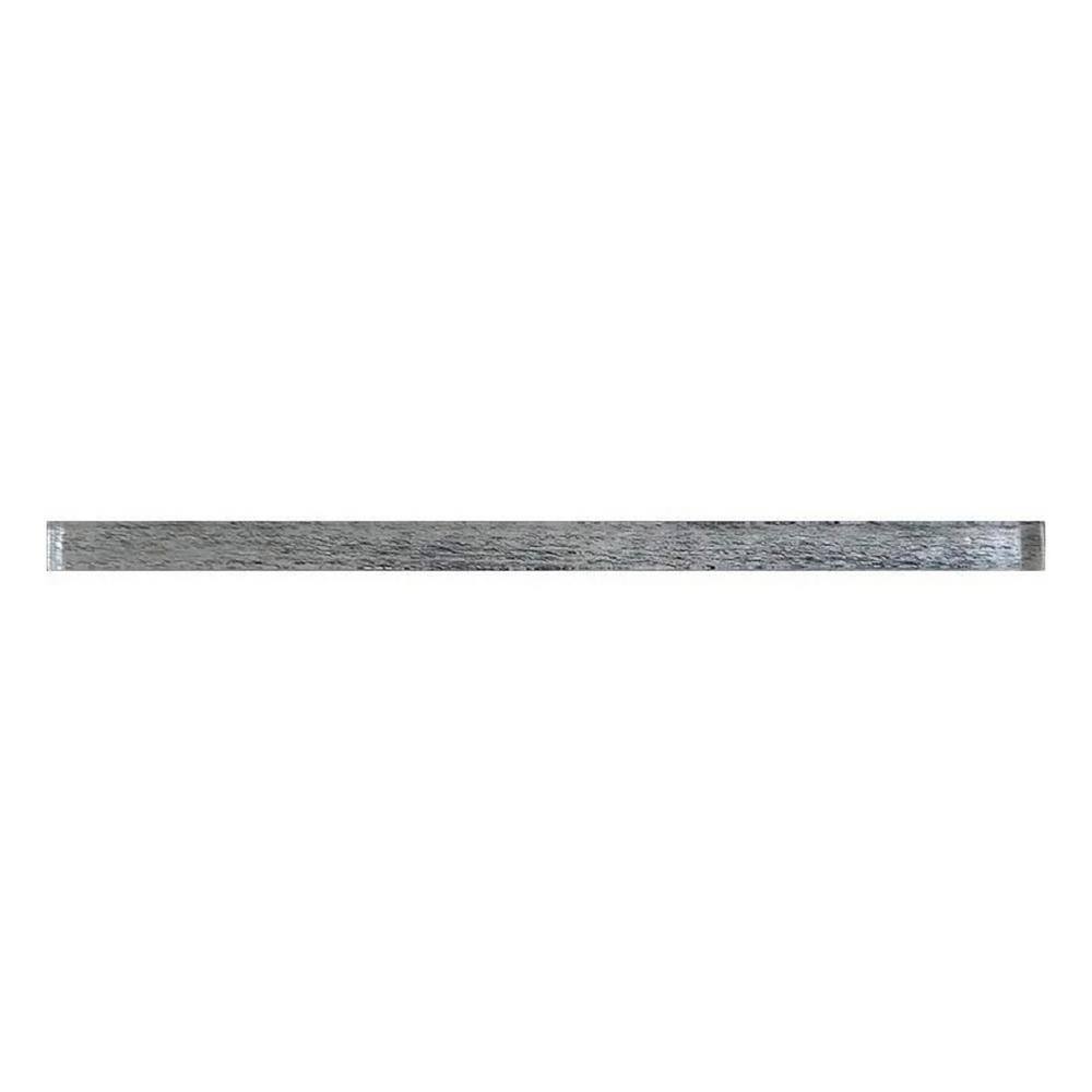 12" x 0.6" Light Gray Glass Pencil Liner Tile Trim
