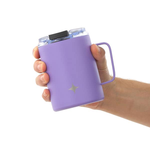JoyJolt Vacuum Insulated Tumbler with Flip Lid and Straw - 20 oz - Purple