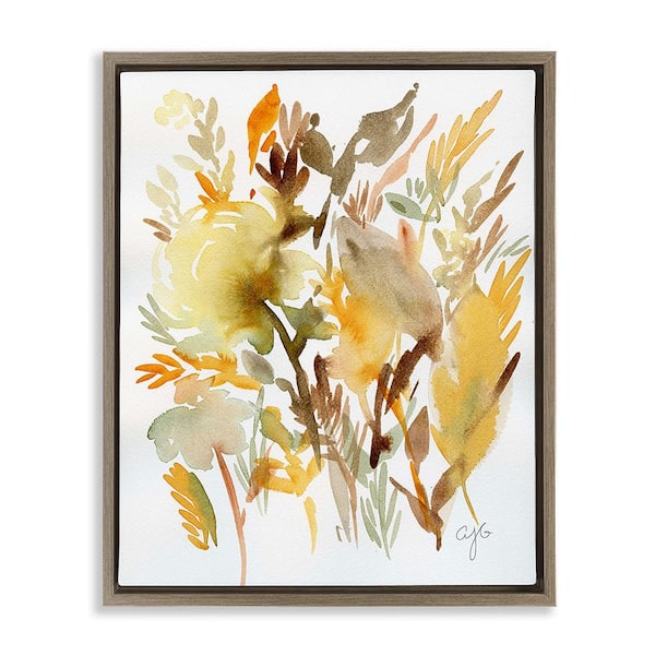 Stupell Industries Abstract Autumn Foliage Alexandria Gilbert Kincaid 1 Piece Floater Frame Graphic Print Nature Art Print 21 in. x 17 in.