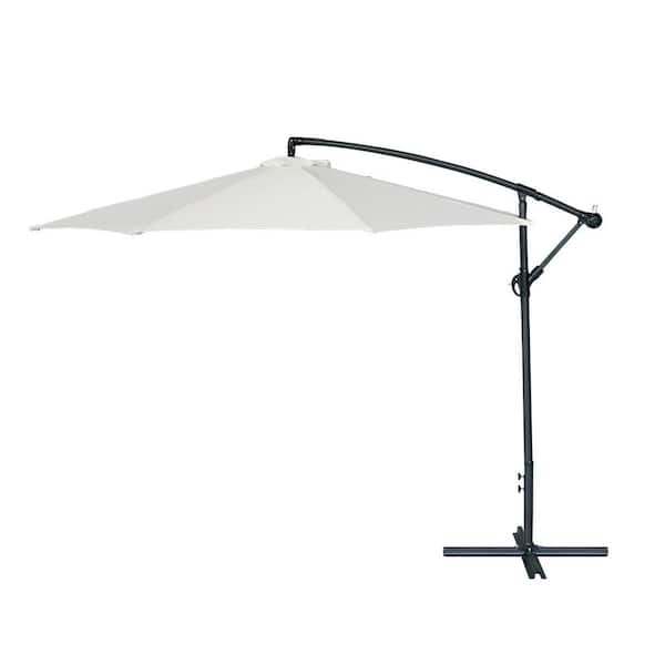 Unbranded 10 ft. Cantilever Hanging Patio Umbrella in Beige