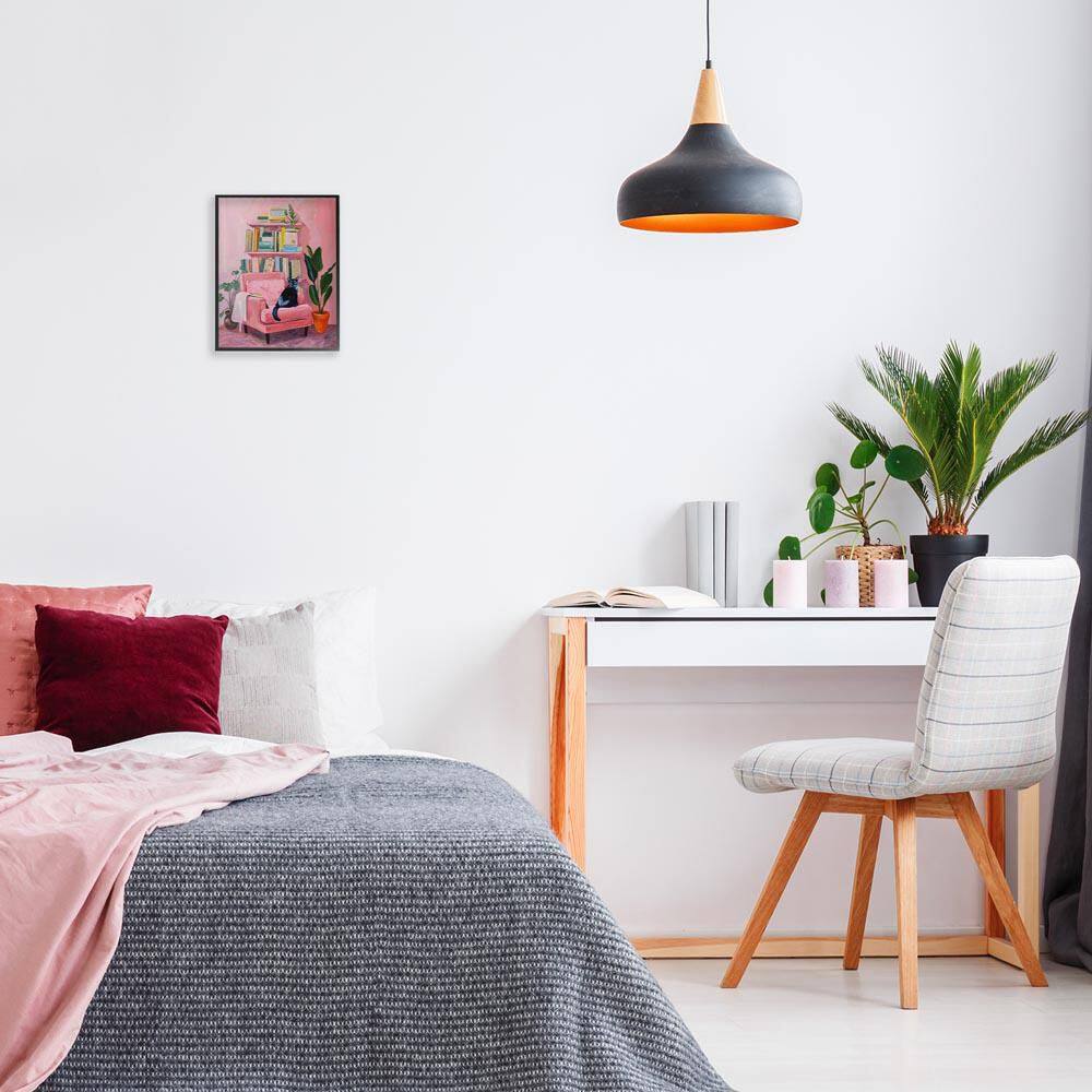 Calm & Cozy Pink Interior by Lil' Rue Black Framed Animal Giclee Art Print 14 in. x 11 in. price history on PriceWatchPro