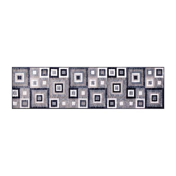 Carnegy Avenue Blue 2 ft. x 7 ft. Polypropylene Area Rug