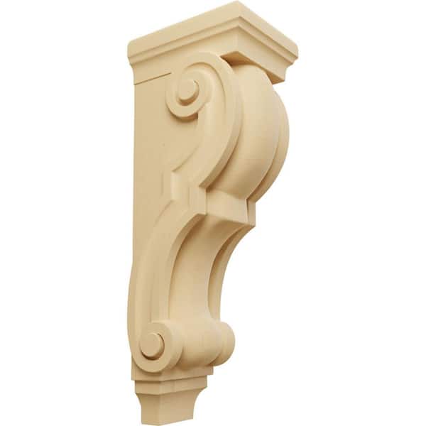 Ekena Millwork 8 in. x 6-1/2 in. x 22 in. Unfinished Wood Alder Small Jumbo Traditional Corbel