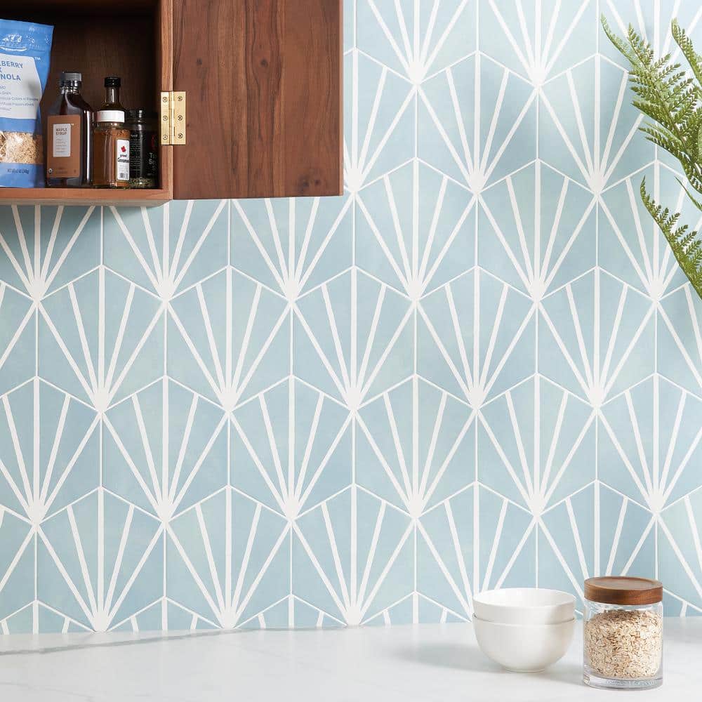 Turquoise 8" Hexagon Matte Porcelain Floor and Wall Tile