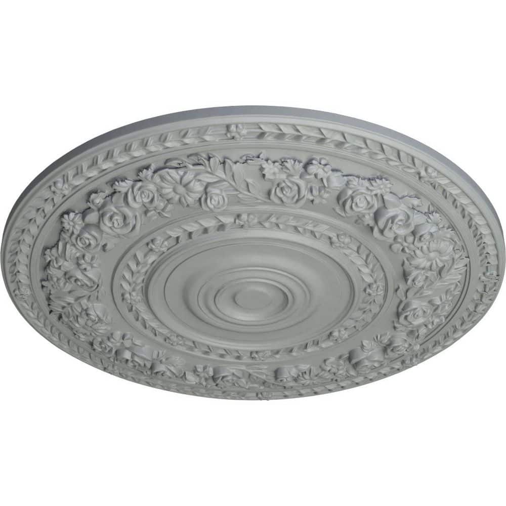 Gray 33.88" Urethane Rose Ceiling Medallion