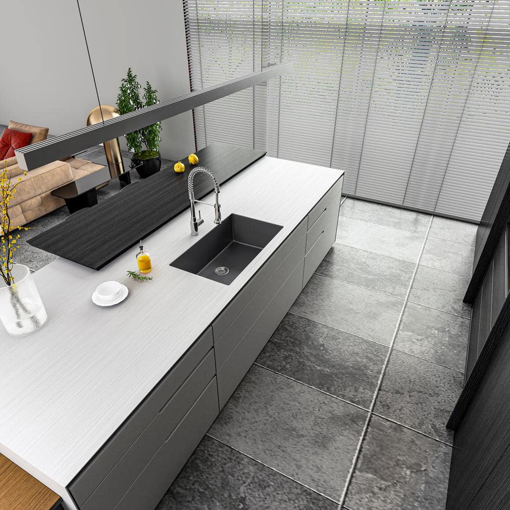 Sinber Black Stainless Steel Drop-In Single Bowl Sink with Drainboard