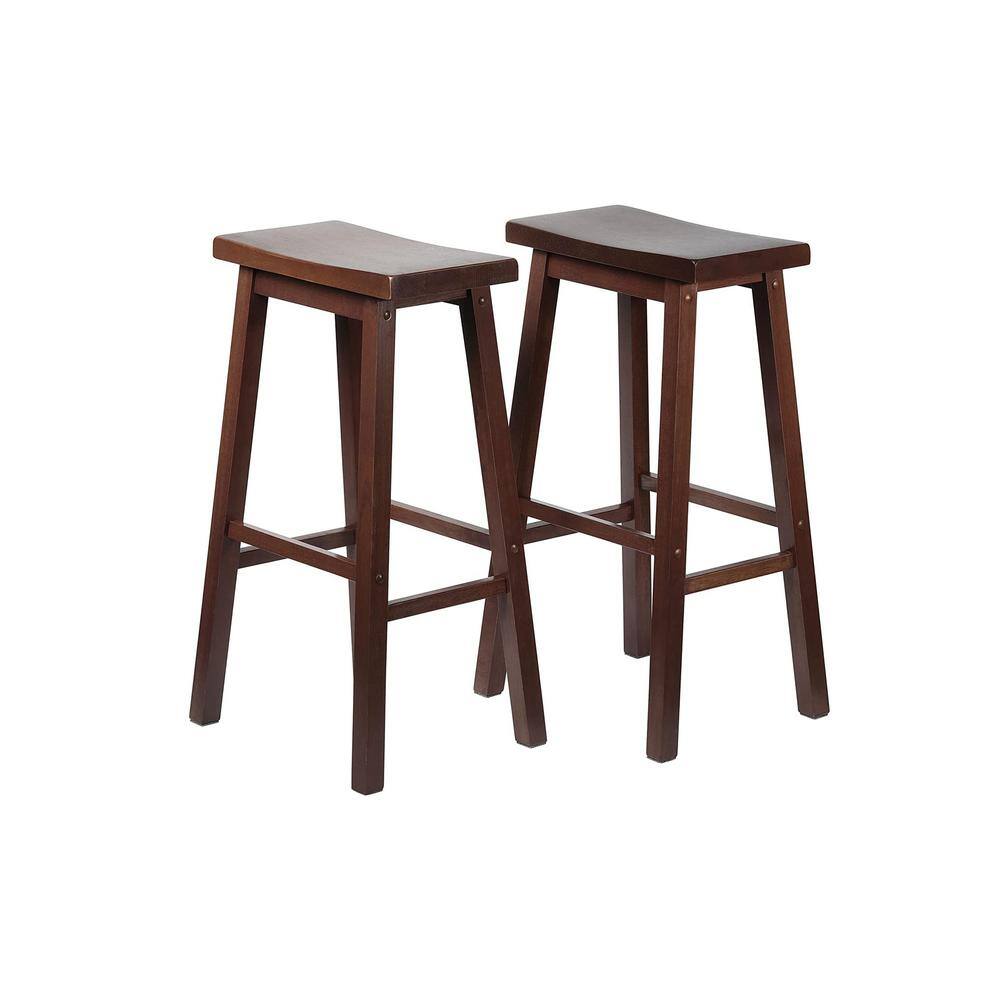Adjustable Black Wood Backless Saddle Style Stool