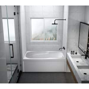 Oriel 60 in. Acrylic Right Drain Rectangular Alcove Bathtub in White