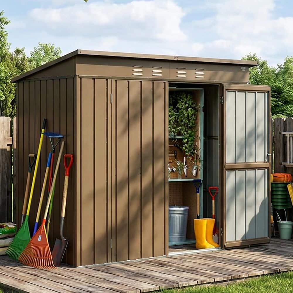 ToolCat 6 ft. W x 4 ft. D Outdoor Metal Shed Waterproof Tool