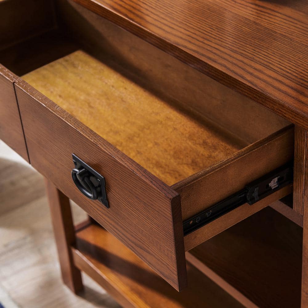 Loon Peak® Mission Solid + Manufactured Wood Bookcase in Medium Oak