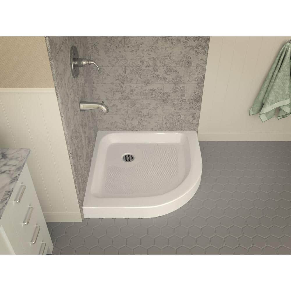 Randi 36'' White Acrylic Double Threshold Shower Base