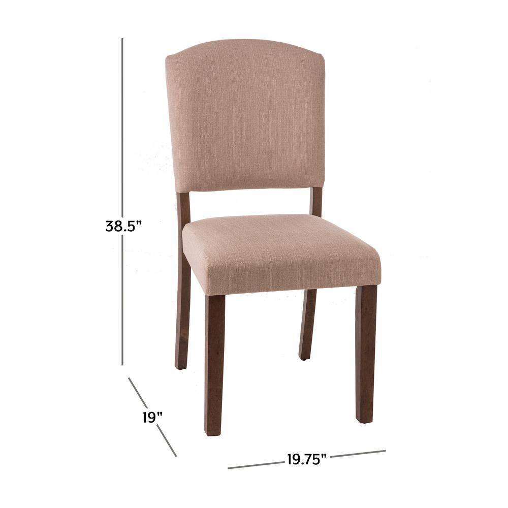 Emerson Oyster Beige Upholstered Parsons Side Chair Set
