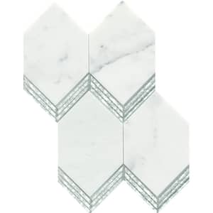 Intrigue Mirror 10.67 in. x 14.55 in. Honeycomb Polished Marble Mosaic Tile (1.078 sq. ft./Each)