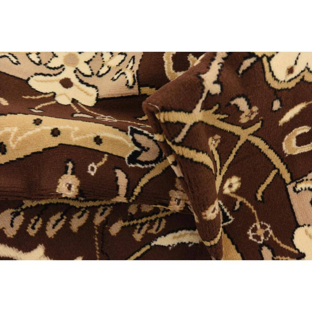 Handmade Espahan Brown Synthetic 6' x 9' Easy-Care Area Rug