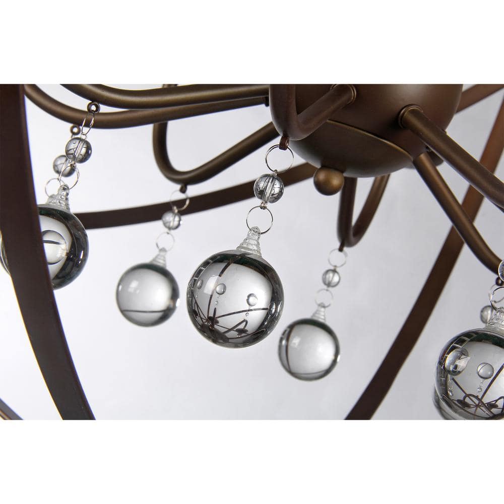 Aurelia 31'' Bronze Globe Chandelier with Crystal Accents