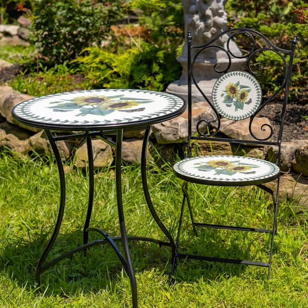 Bistro Metal Top Garden Table Metal Garden Dining Table Outdoor