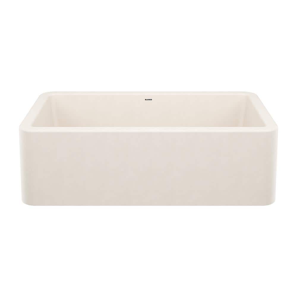 IKON SILGRANIT 33 in. Farmhouse Apron Front Single Bowl Soft White Granite 