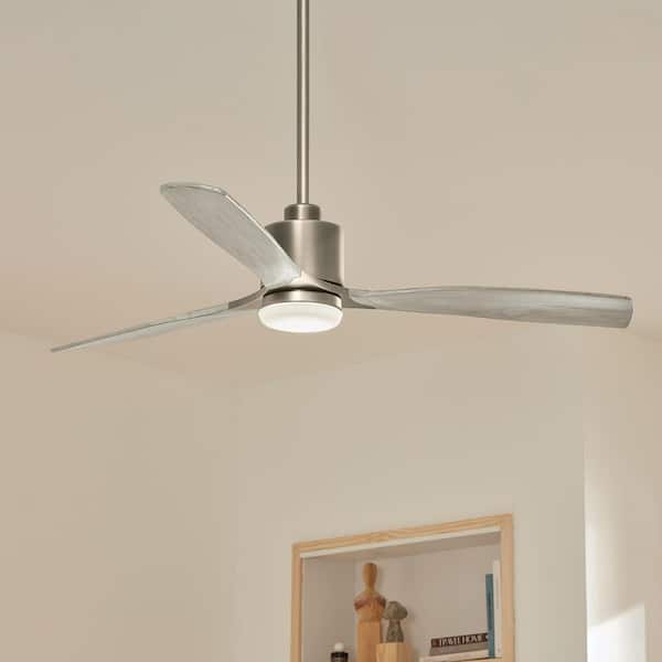 Ridley II 60 in. Indoor Antique Pewter Downrod Mount Ceiling Fan with Integrated LED with Wall Control Included
