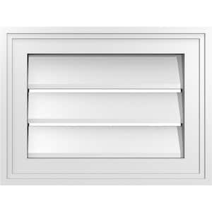 16 in. x 12 in. Vertical Surface Mount PVC Gable Vent: Functional with Brickmould Frame