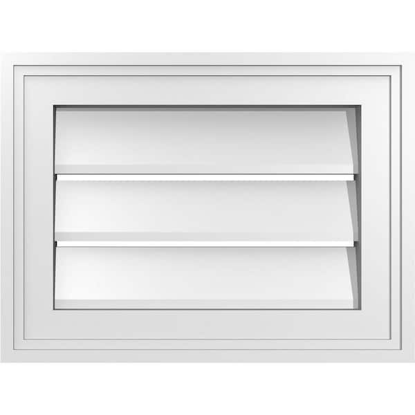 Ekena Millwork 16 in. x 12 in. Vertical Surface Mount PVC Gable Vent: Functional with Brickmould Frame