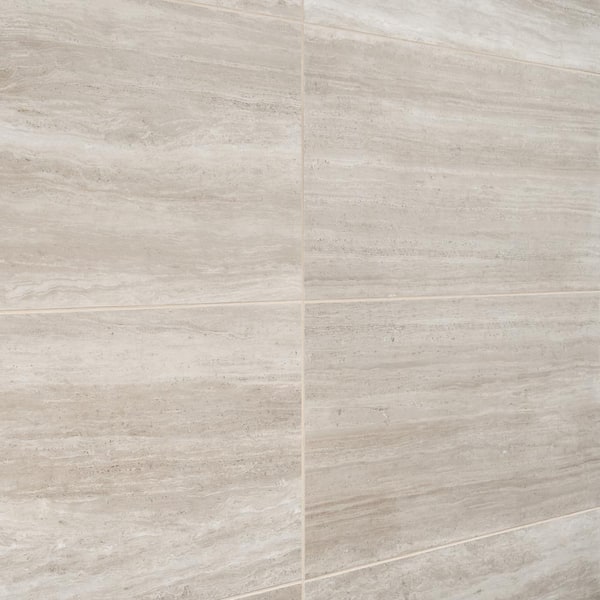 Atlanta Beige 11.72 in. x 23.69 in. Matte Travertine Look Porcelain Floor and Wall Tile (15.5 sq. ft./Case) Atlanta Beige 11.72 in. x 23.69 in. Matte Travertine Look Porcelain Floor and Wall Tile (15.5 sq. ft./Case)