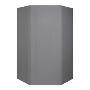 Newport Shaker Gray Ready to Assemble Wall Diagonal Corner Cabinet 24 in. W x 42 in. H x 24 in. D